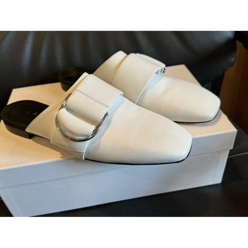 IRO Paris  Leather Mules White Size 37/ 6.5
